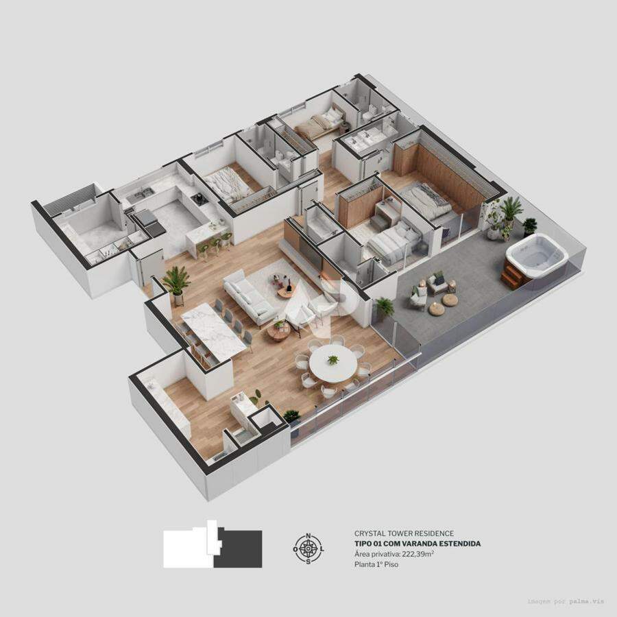 Apartamento diferenciado tipo 1