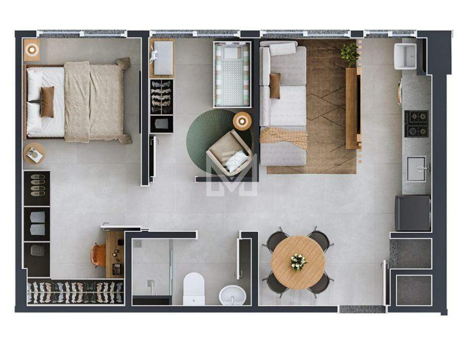 48M² COM 2 DORMITóRIOS
